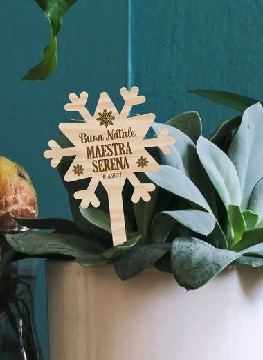 Etichetta Tag Legno Regalo Maestra