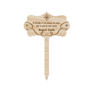 Etichetta Tag Legno da Pianta Personalizzata Il Natale è un Pezzo di Casa Che Si Porta Nel Cuore Tag in legno da pianta