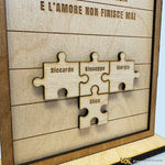 Targa Famiglia Puzzle Idea Regalo Targa in legno