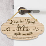 Targhetta da Appendere in Legno “Casa dei nonni”  – Idea Regalo per Nonni, Festa dei Nonni Targa in legno