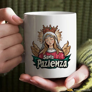 Tazza Divertente "Santa Pazienza" - Mug Simpatica in Ceramica Tazze Personalizzate