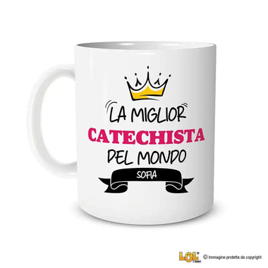 Tazza La Miglior Catechista Del Mondo Personalizzata con Nome Tazze Personalizzate