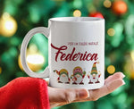 Tazza Natale con gnomi dedica e nome Tazze Personalizzate