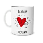 Tazza Personalizzata Con Nomi Con Cuori e Stelle Tazze Personalizzate