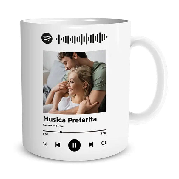 Tazza Personalizzata con Foto e Codice Spotify Canzone Preferita