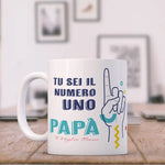 Tazza Tu Sei Il Numero Uno Papà Personalizzata con Nome Tazze Personalizzate