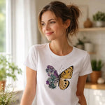 T-shirt Donna con Farfalla Floreale
