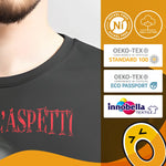 T-shirt uomo nera “Chi la fa l’aspetti, chi la dà mi aspetti"