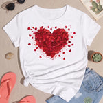 T-shirt Donna Bianca "Cuore di Rose" |