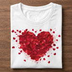 T-shirt Donna Bianca "Cuore di Rose" |