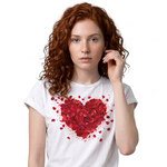 T-shirt Donna Bianca "Cuore di Rose" |