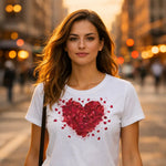 T-shirt Donna Bianca "Cuore di Rose" |