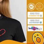 Magleitta Donna Nera Smile con Cuore Glitter Rosso Casual
