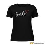 Magleitta Donna Nera Smile con Cuore Glitter Rosso Casual