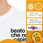 Maglietta Uomo con Frase Ironica "Beato te che non capisci un ca**o