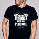 Maglietta Uomo Divertente Pensione "Una Leggenda va in Pensione" - Personalizzabile con Nome-T-shirt-Lol T-shirt