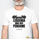 Maglietta Uomo Divertente Pensione "Una Leggenda va in Pensione" - Personalizzabile con Nome-T-shirt-Lol T-shirt