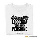 Maglietta Uomo Divertente Pensione "Una Leggenda va in Pensione" - Personalizzabile con Nome-T-shirt-Lol T-shirt