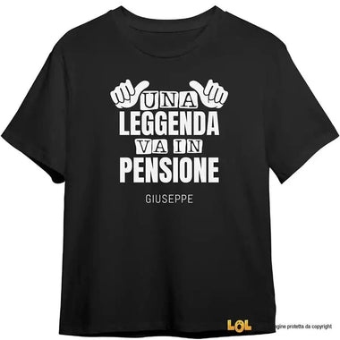 Maglietta Uomo Divertente Pensione "Una Leggenda va in Pensione" - Personalizzabile con Nome-T-shirt-Lol T-shirt