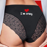 Mutande Sexy Slip Brasiliana Donna con Pizzo Sexy I'm Crazy-Slip Donna-Lol T-shirt