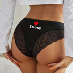 Mutande Sexy Slip Brasiliana Donna con Pizzo Sexy I'm Crazy-Slip Donna-Lol T-shirt