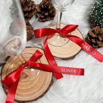 Nastro Segnaposto Personalizzato con Nome in Raso – Fiocco per Bicchieri o Regali