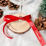 Nastro Segnaposto Personalizzato con Nome in Raso – Fiocco per Bicchieri o Regali