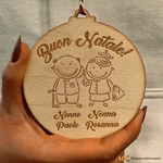 Pallina di Natale Auguri ai Nonni in Legno – Idea Regalo per i Nonni, Festa dei Nonni, Natale-Decorazioni natalizie-Lol T-shirt