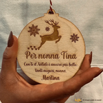 Pallina di Natale Auguri Nonni con dedica – Idea Regalo per i Nonni, Festa dei Nonni, Natale-Decorazioni natalizie-Lol T-shirt