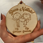 Pallina di Natale Auguri Zii in Legno-Decorazioni natalizie-Lol T-shirt