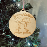Pallina di Natale Auguri Zii in Legno-Decorazioni natalizie-Lol T-shirt