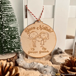 Pallina di Natale Auguri Zii in Legno-Decorazioni natalizie-Lol T-shirt