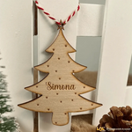 Pallina di Natale Decorazione di Legno a forma di Albero con nome-Decorazioni natalizie-Lol T-shirt