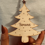Pallina di Natale Decorazione di Legno a forma di Albero con nome-Decorazioni natalizie-Lol T-shirt