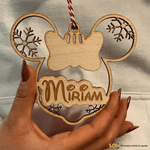 Pallina di Natale di Legno con nome a forma di Orecchie di Minni-Decorazioni natalizie-Lol T-shirt