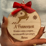 Pallina di Natale in Legno con dedica personalizzabile-Decorazioni natalizie-Lol T-shirt
