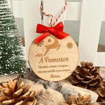 Pallina di Natale in Legno con dedica personalizzabile-Decorazioni natalizie-Lol T-shirt