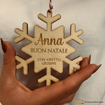 Pallina di Natale in Legno con nome e frase personalizzabile-Decorazioni natalizie-Lol T-shirt