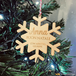 Pallina di Natale in Legno con nome e frase personalizzabile-Decorazioni natalizie-Lol T-shirt