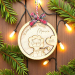 Pallina di Natale in Legno “Il Mio Primo Natale” con Leoncino – Personalizzata con Nome e Anno-Decorazioni natalizie-Lol T-shirt