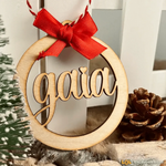 Pallina di Natale in legno Personalizzata con Nome-Decorazioni natalizie-Lol T-shirt