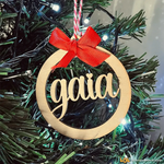 Pallina di Natale in legno Personalizzata con Nome-Decorazioni natalizie-Lol T-shirt