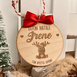 Pallina di Natale in legno Personalizzata con Nome e Renna-Decorazioni natalizie-Lol T-shirt