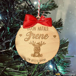 Pallina di Natale in legno Personalizzata con Nome e Renna-Decorazioni natalizie-Lol T-shirt