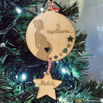 Pallina di Natale in legno Personalizzata con Ti Aspettiamo-Decorazioni natalizie-Lol T-shirt