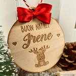 Pallina di Natale in legno Personalizzata Renna-Decorazioni natalizie-Lol T-shirt