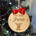 Pallina di Natale in legno Personalizzata Renna-Decorazioni natalizie-Lol T-shirt