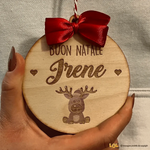 Pallina di Natale in legno Personalizzata Renna-Decorazioni natalizie-Lol T-shirt