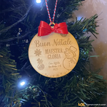 Pallina di Natale in legno Regalo per Maestra personalizzabile - Pupazzi di Neve-Decorazioni natalizie-Lol T-shirt