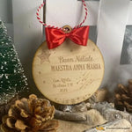 Pallina di Natale in legno Regalo per Maestra personalizzabile - Stelline-Decorazioni natalizie-Lol T-shirt